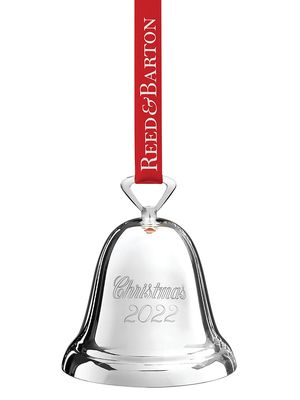 Annual Plates And Bells Christmas Bell Ornament - Silver - Silver