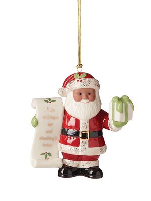 Annual Santa With List Ornament - Ivory - Ivory