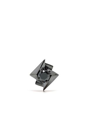 Anonymous 18kt recycled black gold Collection 2 diamond stud earring