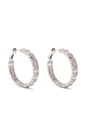 Anonymous 18kt recycled white gold diamond hoop earrings - Silver