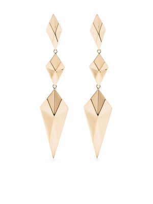 Anonymous 18kt recycled yellow gold Collection 1 large geometric drop earrings