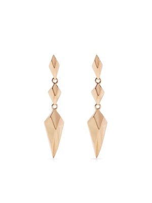 Anonymous 18kt recycled yellow gold Collection 1 small geometric drop earrings