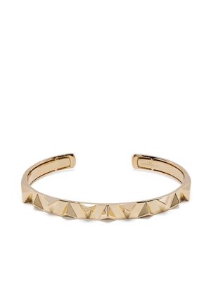 Anonymous 18kt recycled yellow gold Collection 1 small pyramid cuff - Black