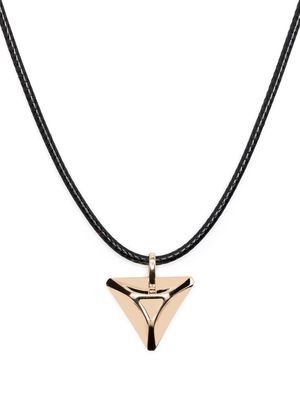 Anonymous 18kt recycled yellow gold Collection 1 triangle pendant necklace - Black