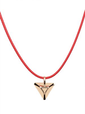 Anonymous 18kt recycled yellow gold Collection 1 triangle pendant necklace - Red