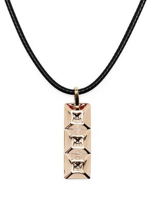 Anonymous 18kt recycled yellow gold Collection 1 triple pyramid rectangle pendant necklace - Black