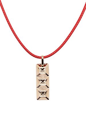 Anonymous 18kt recycled yellow gold Collection 1 triple pyramid rectangle pendant necklace - Red