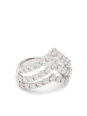 Anonymous 18kt white gold diamond band ring - Silver