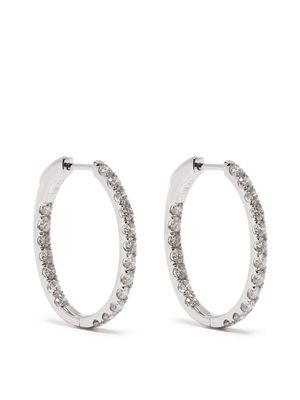 Anonymous recycled 14kt white gold diamond hoop earrings - Silver