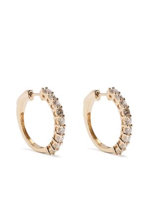 Anonymous recycled 14kt yellow gold diamond hoop earrings