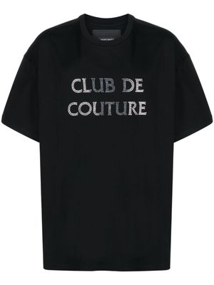 Anonymous rhinestone-embellished cotton T-shirt - Black
