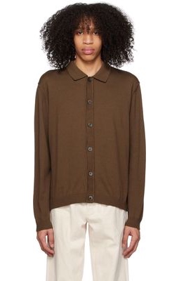 ANOTHER ASPECT Brown Spread Collar Cardigan