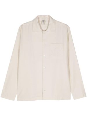 Another Aspect cutaway-collar raw-silk shirt - Neutrals