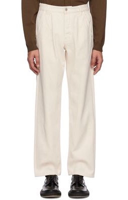ANOTHER ASPECT Off-White Pleated Jeans