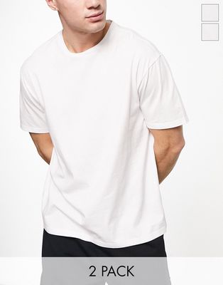 Another Influence 2 pack boxy fit t-shirt in white