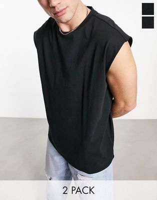 Another Influence 2-pack oversized tank tops in black
