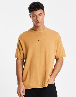 Another Influence boxy fit knit top in light brown