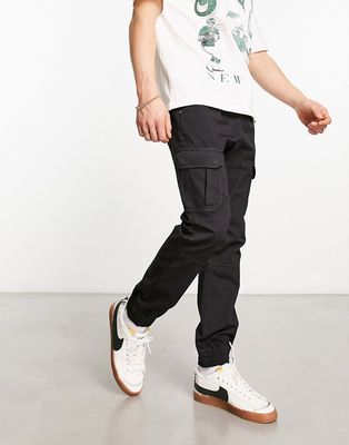 Another Influence cuffed cargo pants in black