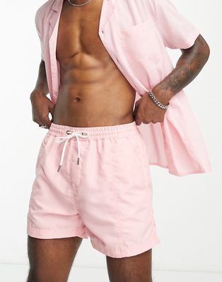 Another Influence front seam detail swim shorts in pink - part of a set