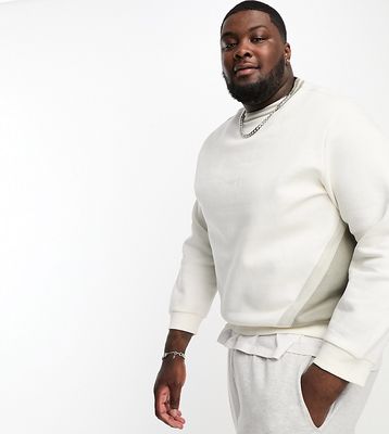 Another Influence Plus color block sweatshirt in off white