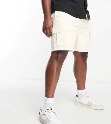 Another Influence Plus twill cargo shorts in off white