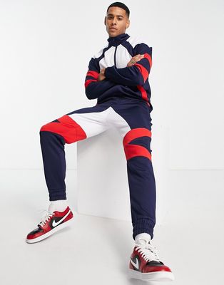 Another Influence retro matchday tracksuit set in navy
