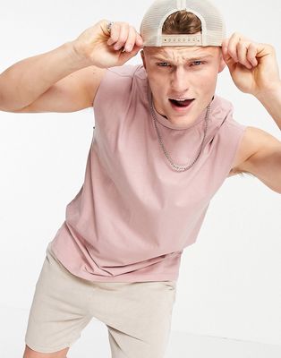 Another Influence sleeveless T-shirt tank in stone-Purple