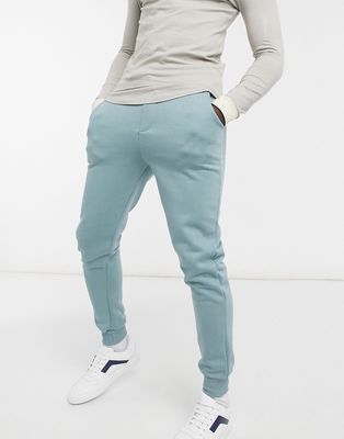 Another Influence slim fit sweatpants set in dusty teal-Blues