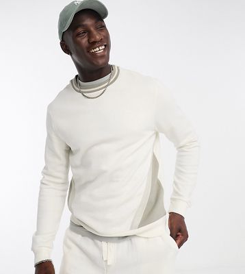 Another Influence Tall color block sweatshirt in off-white