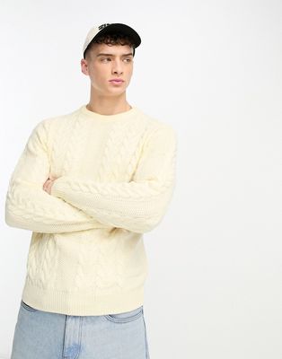 Another Influence textured knit sweater in off white
