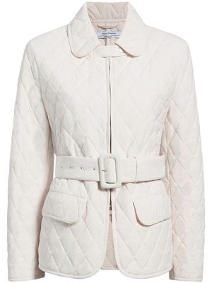 another tomorrow diamond-quilted belted puffer jacket - Neutrals