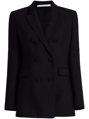 another tomorrow double-breasted merino wool blazer - Black