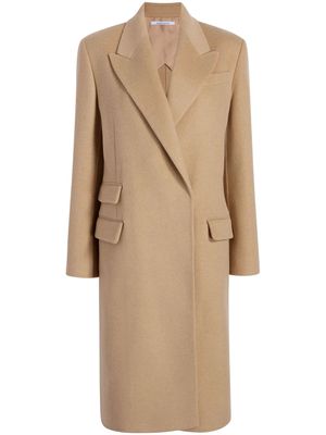 Another Tomorrow double-faced recycled wool tailored coat - Brown