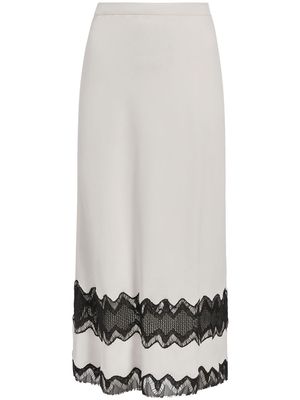 another tomorrow lace high-waist midi skirt - White