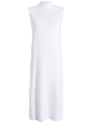 another tomorrow mock-neck cotton midi dress - White