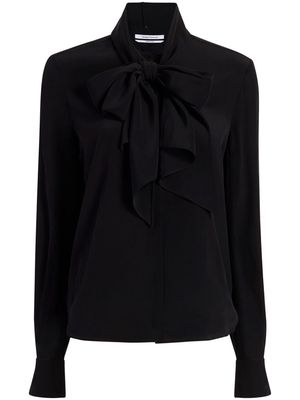 another tomorrow pussy-bow silk-crepe blouse - Black