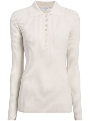 another tomorrow ribbed-knit wool polo shirt - Neutrals