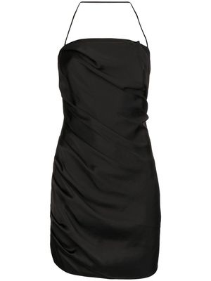 ANOUKI bias-draped mini dress - Black