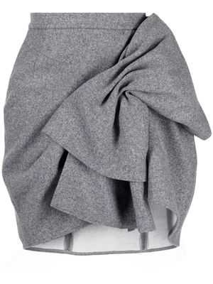 ANOUKI bow-detail felted miniskirt - Grey