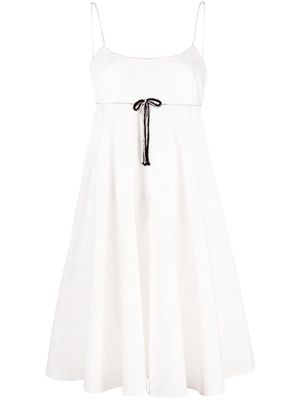ANOUKI bow-detail flared minidress - White