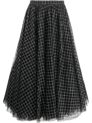 ANOUKI checked midi skirt - Black