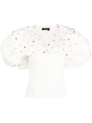 ANOUKI embellished spread-collar blouse - White