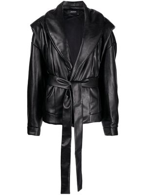 ANOUKI faux-leather padded jacket - Black