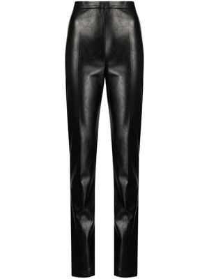 ANOUKI faux-leather split-cuff trousers - Black