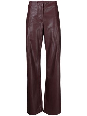 ANOUKI faux-leather wide-leg pants - Red