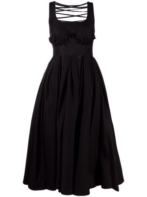 ANOUKI lace-up midi dress - Black