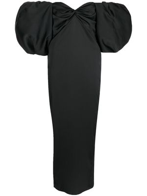 ANOUKI off-shoulder puff-sleeve dress - Black