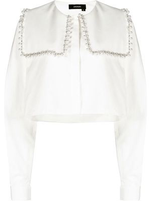 ANOUKI pearl-embellished collar blouse - White