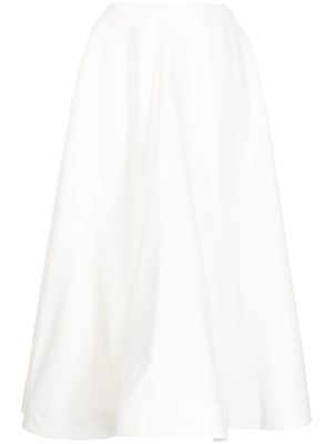 ANOUKI pleated cotton midi skirt - White