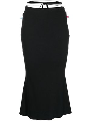 ANOUKI tied-waist fitted skirt - Black